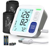 Bras supérieur de la machine à pression artérielle pour usage domestique, grand poignet BP de 9 à 17 pouces, poignets numériques automatiques de pression artérielle, grand écran LCD avec