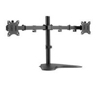 LogiLink BP0099 Support Bureau Double Écran 17"-32" (43.2-81.3cm) Noir, VESA 75x75/100x100mm, Charge Max. 8kg par écran, Inclinaison -45°/+45°, Pivotement +/-90°