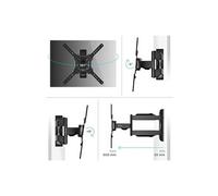 Bras TV Mural Articulé 17 - 43 Pouces, 35 kg - Orientable VESA 100x100 - 200x200/Support TV Mural Pivotant NP24-B Noir