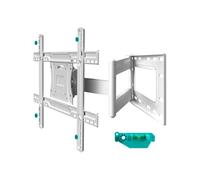 ONKRON Support Mural TV Orientable et Inclinable 40-75 Pouces, Support TV Mural 68 kg, Accroche Television Murale VESA 100x100-600x400, Bras Télé Longue Portée, Fixation Murale Tele Blanc M7L-W