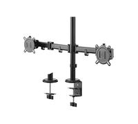 Bras Universel Double Moniteur One for All - 13 à 32 Pouces - VESA 75/100 mm - Réglage de la Hauteur - Inclinaison (90°), Pivotement (180°) et Rotation (360°) - 8 kg par écran - Noir (DM2210)