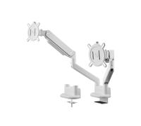 Bras Universel Double Moniteur One for All - 13 à 35 Pouces - VESA 75/100 mm - Réglage de la Hauteur - Inclinaison (140°), Pivotement (180°) et Rotation (360°) - 10 kg par écran - Blanc (DM4220)