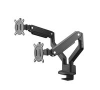 One For All Support de table Solid Dual – 2 écrans 33–88,9 cm – réglable en hauteur, mobile – Noir