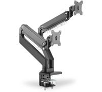 Bras universel double pour écran DIGITUS, fixation par serrage, noir
