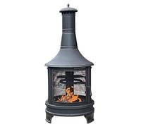 Brasero 2 en 1 pour extérieur avec pare-étincelles en maille - Idéal pour barbecue, camping, pique-nique et fêtes - 75 x 75 x 174 cm