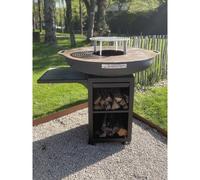 Brasero ø80cm sur meuble noir