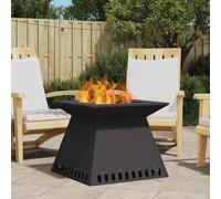 vidaXL Foyer de cheminée Braise carrée en acier à bois – pour feu extérieur