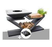 Brasero g5 graphite plaque de cuisson acier inoxydable alimentaire + housse - ar