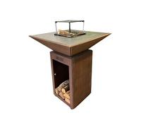 Brasero Auvergnat Corten Bois Carre 62 Simple Cuve