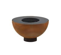 Brasero avec barbecue - BBQ-Toro - Ø 60 cm - Aspect rouille - Acier allié