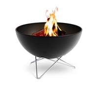 höfats - Bowl 70 Bol de feu avec Base étoilée en Acier Inoxydable - Combustion à Faible fumée - Foyer utilisable avec plancha et Grille - Panier de feu basculant, Acier émaillé, Noir, Ø 70 cm