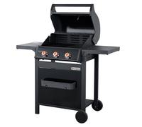 Brasero - Barbecue à gaz SPRING II 3 Feux - Surface de cuisson mixte - 1/2 plaque Fonte- 1/2 grille Fonte - 9,45 kW