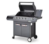 - Barbecue Emma Gun Metal 4 Feux + 1 Side - FlexiGrill - Surface de cuisson 64 x 41,5 cm - 15,1 kW