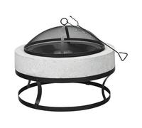 Brasero barbecue en pierre "Torro" - 70 x 70 x 49 cm - Blanc