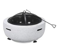 Brasero barbecue en pierre "Volkan" - 60 x 60 x 40 cm - Blanc