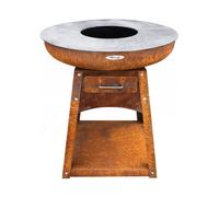 Barbecue brasero en acier Zelos Surface de cuisson 62 cm Marron