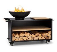 Braséro Blumfeldt Savage 2.0 Wide - Planche à découper - Protection contre les intempéries - Noir