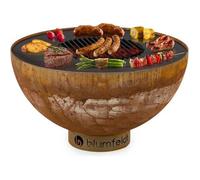 Braséro Blumfeldt Savage - Grill Ø 60,5 cm - Résistant à la pluie et gel - Design rouille