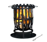 Brasero Bol à Feu Usage Extérieur en Fer 2 en 1 Kekai Dana 40x56 cm Grill Barbecue | Ramasse-cendres | Tisonnier