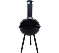 FAVEX - Brasero Boule Cheminée d'extérieur - Bûches & Charbon et bois - Brasero rond de jardin, terrasse - Sur Pieds - Structure Acier peint - Noir