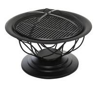 Outsunny Brasero cheminée Foyer extérieur Ø 75 x 55H cm Grille à Charbon + Cuisson Couvercle tisonnier métal Noir