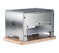 Braséro Bron Coucke 2 coté ouverts pour utilisation en intérieur (+ KIT reblochonade : 1 poêlon acier + spatule composite) Louis Tellier inox G