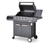 BRASERO BY FAVEX - Barbecue gaz Emma 4 + 1 Side - 4 brûleurs 12,6 kW - Brûleur latéral - Système FlexiGrill avec plancha incluse - Surface 64 x 41,5 cm - Jusqu'à 12 convives