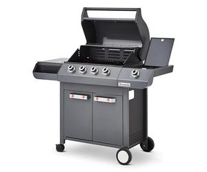 BRASERO BY FAVEX - Barbecue gaz Emma 4 + 1 Side - 4 brûleurs 12,6 kW - Brûleur latéral - Système FlexiGrill avec plancha incluse - Surface 64 x 41,5 cm - Jusqu'à 12 convives
