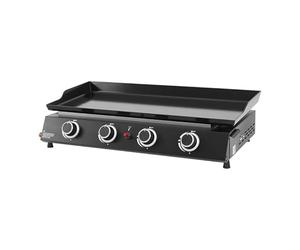 BRASERO BY FAVEX - Plancha gaz Alma 4 feux - Plaque en acier émaillé - 4 brûleurs - Piezo mécanique - Puissance 9,6 kW - Surface de cuisson 77,5 x 33,8 cm - Tiroir graisses - Jusqu'à 12 convives