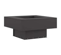 Brasero Carré Extérieur Noir 60 x 60 x 30 cm | Acier résistant aux intempéries, finition mate, chaleur durable pour terrasse et jardin