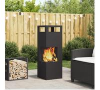 Brasero Carré Noir 35x35x100 cm Acier