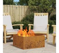 Brasero Carré Vidaxl 60x60x30 Cm En Acier Patiné