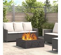 Brasero Carré Vidaxl Noir 80x80x30 Cm En Acier