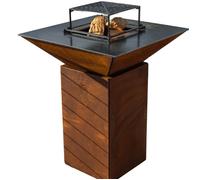 Braséro plancha Le Cévenol en corten 74x74x90 Barbecue d'extérieur