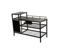BRASERO Chariot pour Plancha - 128x60x89 cm - Pour plancha jusqu'à 4 feux - Métal - Noir