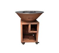 Brasero Classique Aluminium 83 Imitation Corten Double Cuve