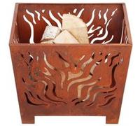 Esschert Design Brasero grillagé rectangulaire Rouille S