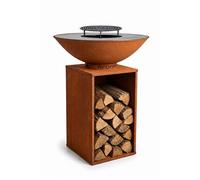 Braséro de cuisson Onyx Rusty 80 - Rond - Acier Corten - Marron - Avec housse et grille