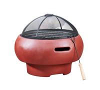 Braséro De Jardin Avec Bois Chauffage, Teamson Home, Rouge Rouge