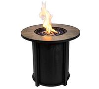 Braséro de Jardin à gaz Chauffage extérieur Acier Housse de Protection Verres de feu Noir Marron Teamson Home HF30900BA-EU