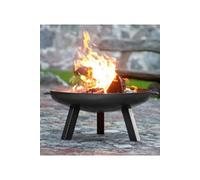 Brasero de jardin BELLAH en acier-Sans couvercle-Ø 70cm-Acier naturel---Acier naturel