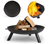 Berdsen Brasero d'extérieur 80 cm en Acier Inoxydable revêtu par pulvérisation Noir