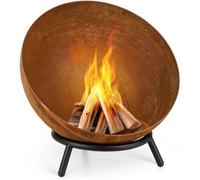 Braséro de jardin Blumfeldt Fireball Rust Ø 60 cm - Trépied - Housse de protection - Marron