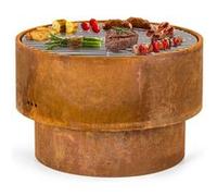 Blumfeldt Brasero Extérieur pour Jardin et Terrasse, Portable, Couvercle Pare-Étincelles, Bol en Acier, BBQ Circulaire avec Foyer Camping, Brûleur à Bois Résistant aux Intempéries