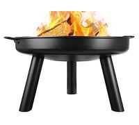 Brasero de Jardin, Brasero Exterieur pour Jardin, Ø60cm Foyer de Jardin, Brasero Terrasse avec Tisonnier, Braseros pour Jardin, Terrasses, Camping, Noir