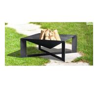 Brasero de jardin carré CUBA en acier-Sans couvercle-Acier noir sablé--70 -60x60 cm--70 -Acier noir sablé Farm Cook
