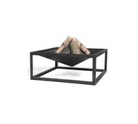 Brasero de jardin carré SQUARE en acier-60 cm-Acier noir sablé---Acier noir sablé