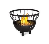Nantai 3-en-1 brasero barbecue & table Ø 66 cm Grille de cuisson : Ø 50 cm acier dessus de table en bambou