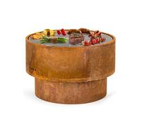 Blumfeldt Brasero Extérieur pour Jardin et Terrasse, Portable, Couvercle Pare-Étincelles, Bol en Acier, BBQ Circulaire avec Foyer Camping, Brûleur à Bois Résistant aux Intempéries