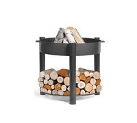 Brasero de jardin SOLAFA XL avec range bois en acier-Braséro seul-Ø 80cm--